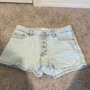 Mango Light Wash Jean Shorts
